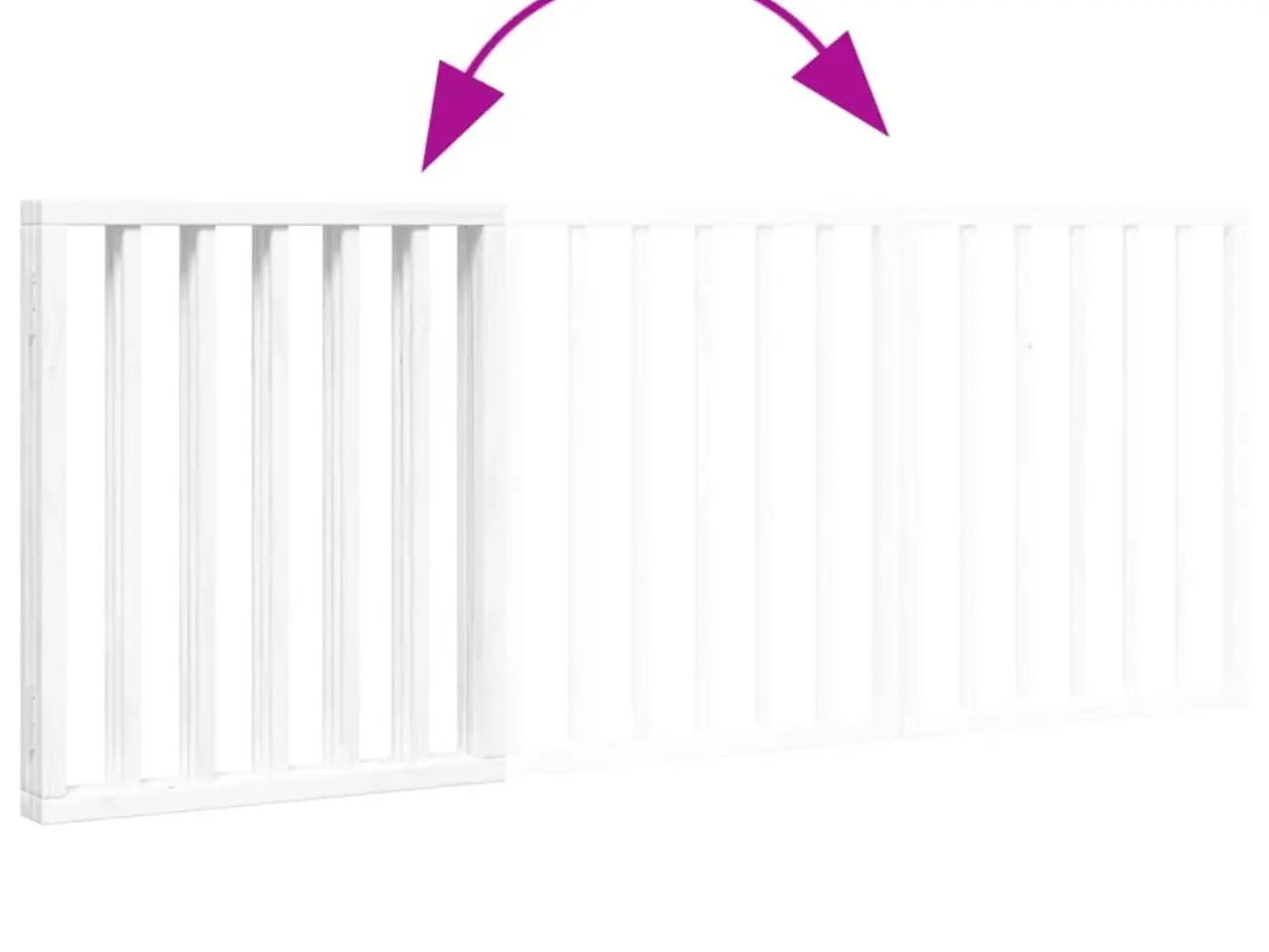 Billede 7 - Hundelåge 3 paneler 150 cm foldbar i poppeltræ - hvid