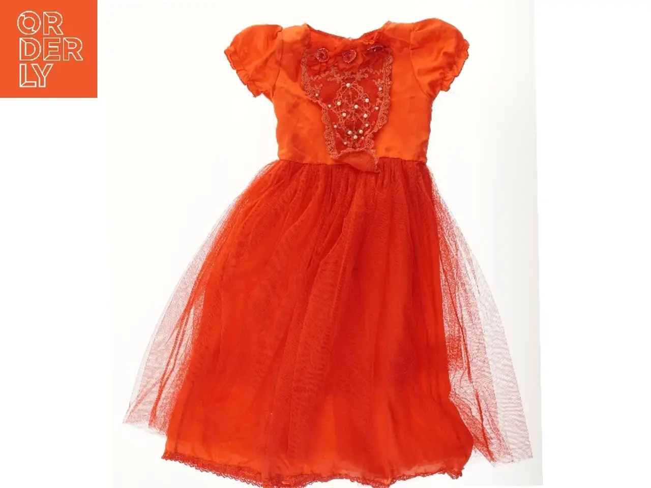 Billede 1 - Rød kjole med pailletter (str. 140)
