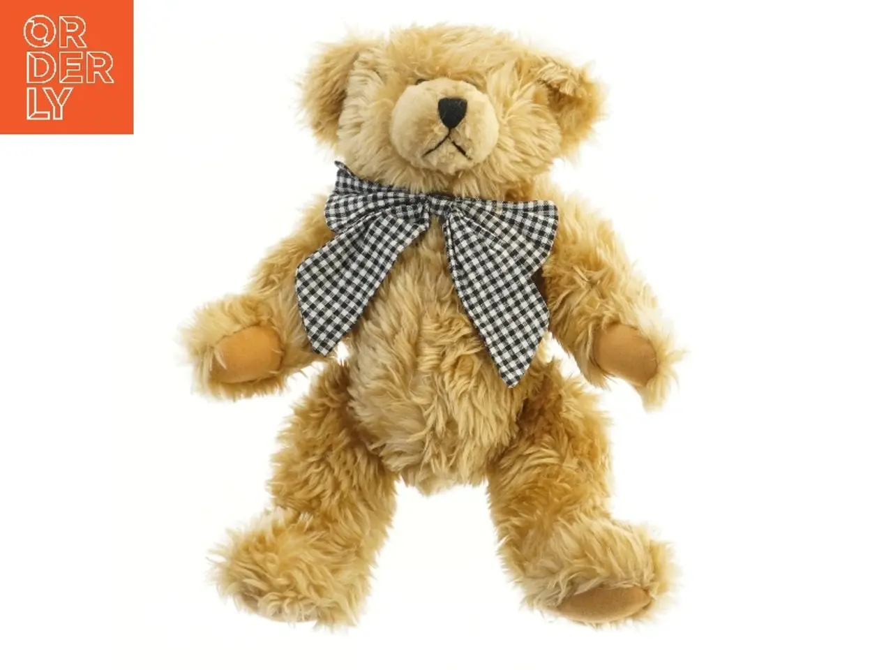 Billede 1 - Bamse med ternet sløjfe (str. 34 cm)