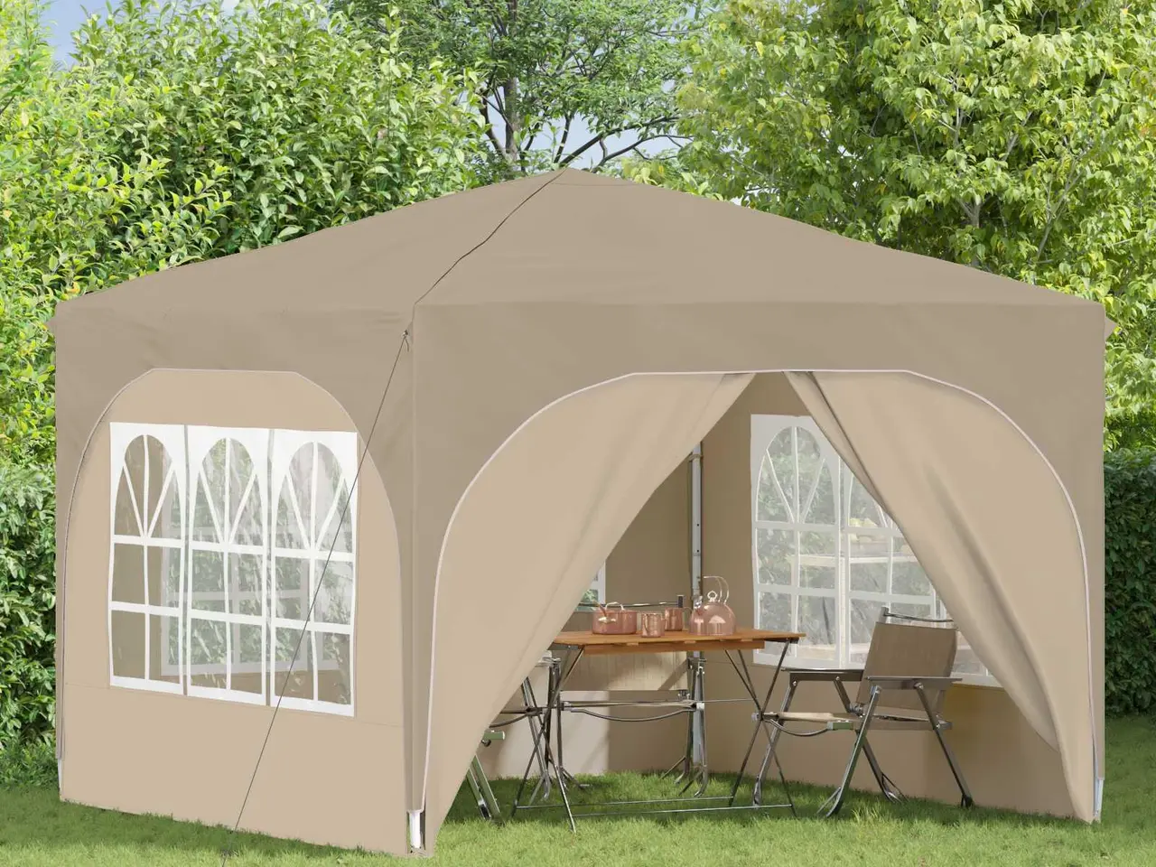 Billede 3 - Pop-up Festtelt 290 x 290 x 245 cm Cremefarvet