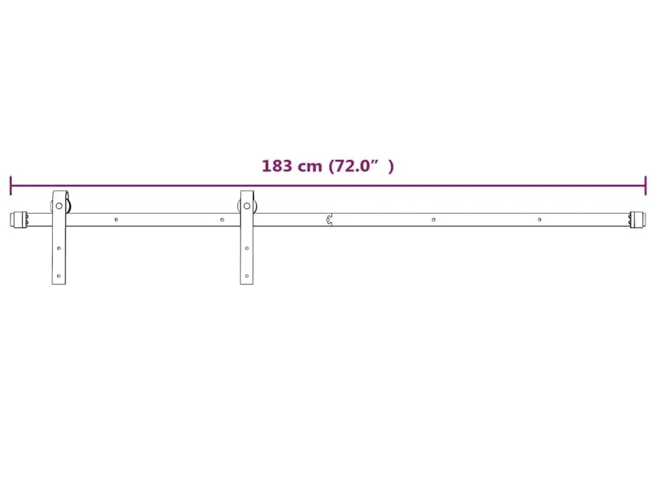 Billede 7 - Skinnesæt til skydedør 183 cm stål hvid