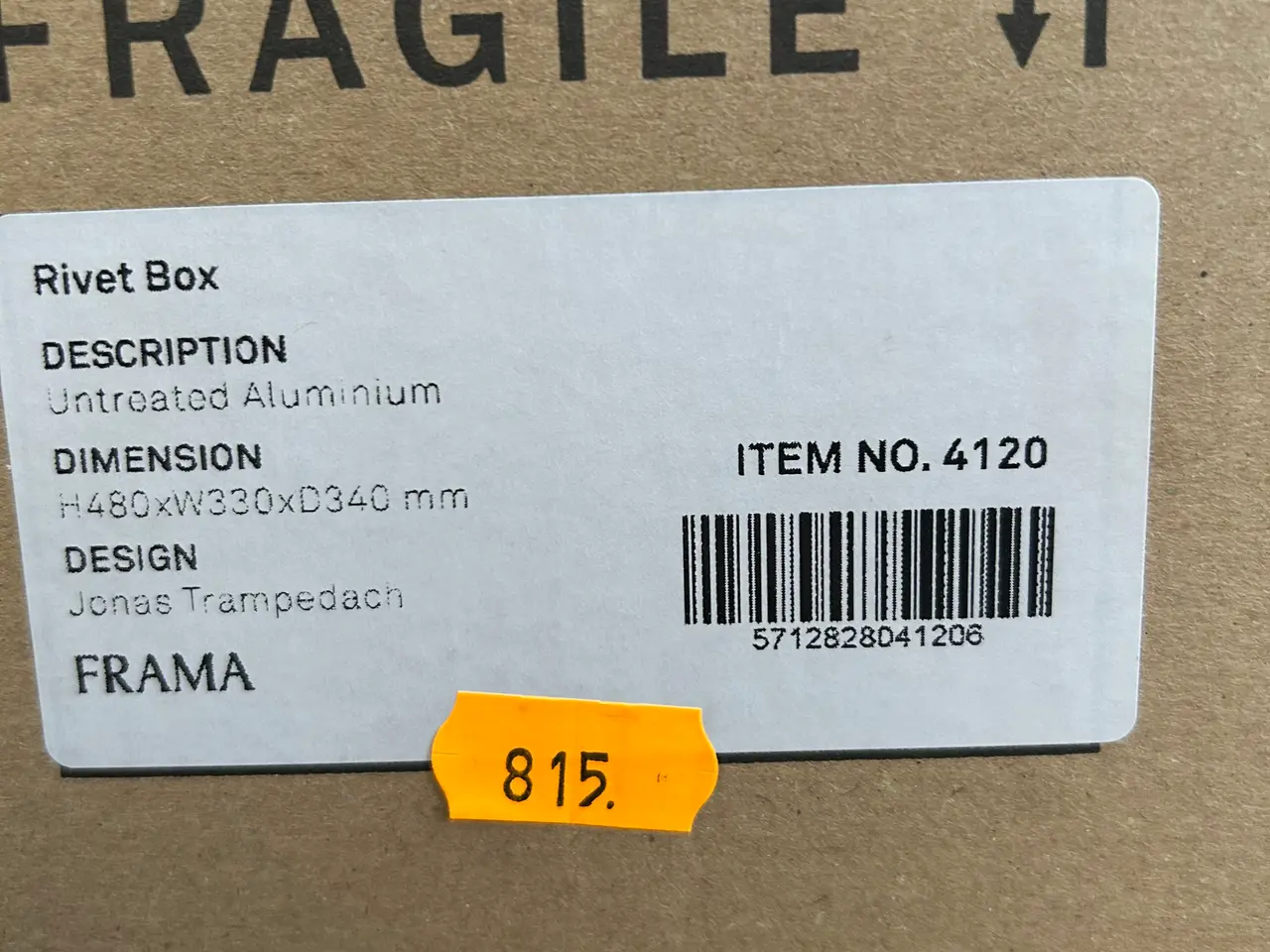 Billede 1 - Rivet Box FRAMA Ubehandlet aluminium