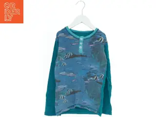 Langærmet bluse med fiskeprint fra Mm (str. 128)