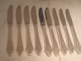 ANTIK ROKOKO, SØLVKNIVE, SOM NYE, 4 stk TILBAGE