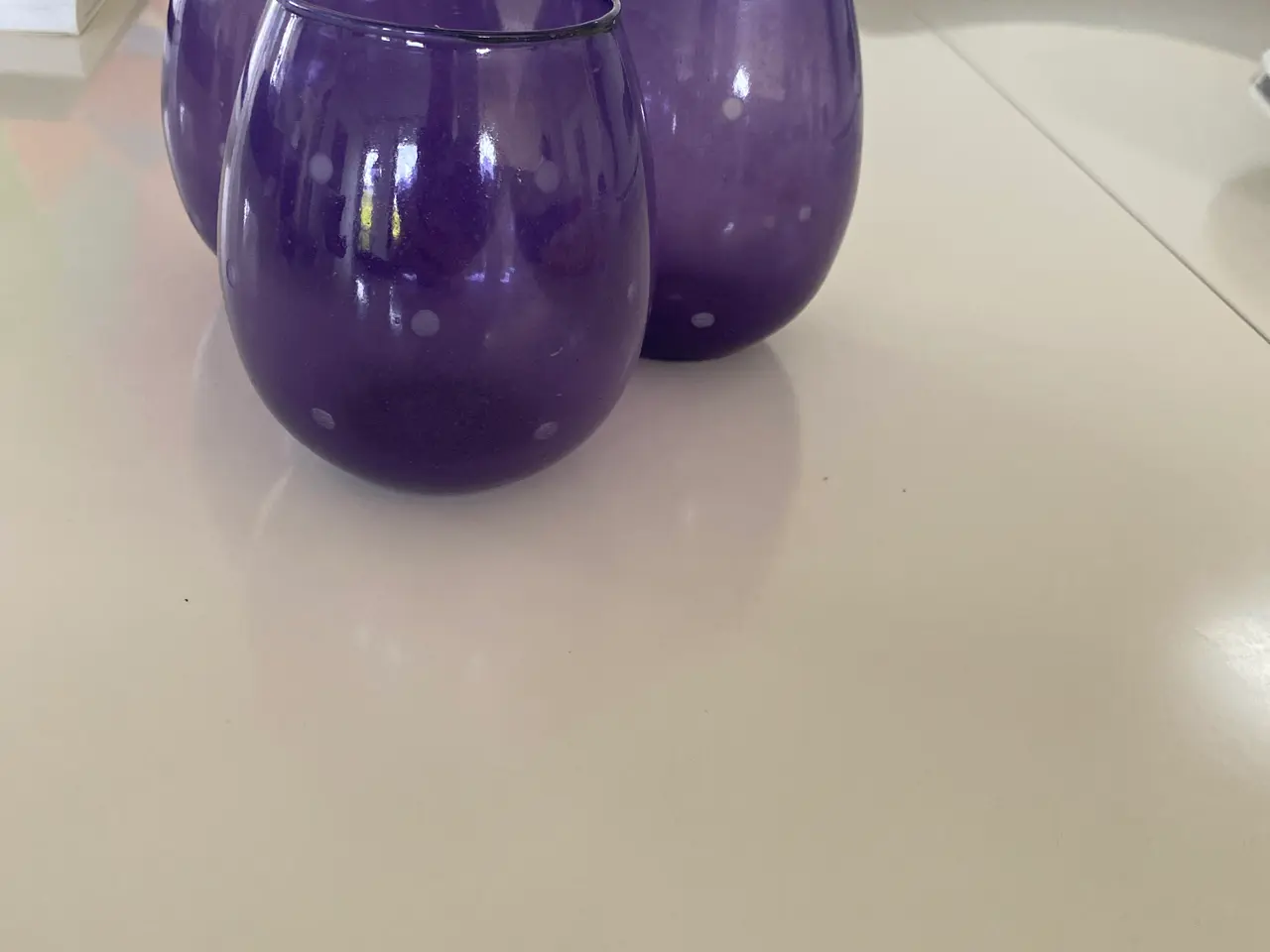 Billede 1 - Bülow glas lilla med prikker