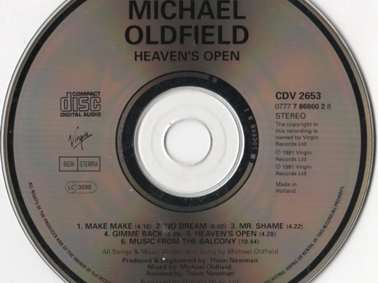 Billede 2 - Michael Oldfield* – Heaven's Open – CD
