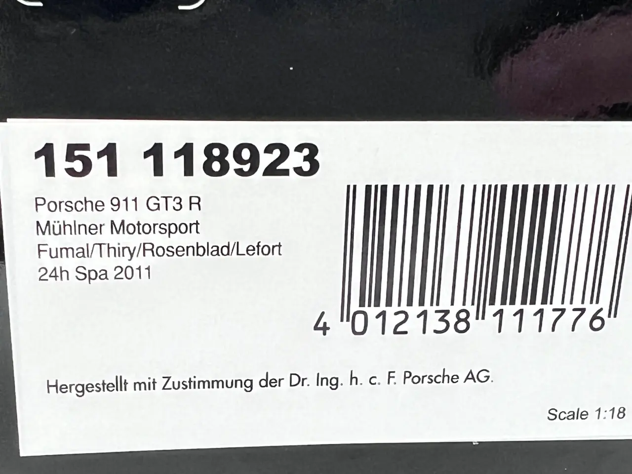 Billede 14 - 2011 Porsche 911 (997) GT3 R 299 af 750 stk. 1:18