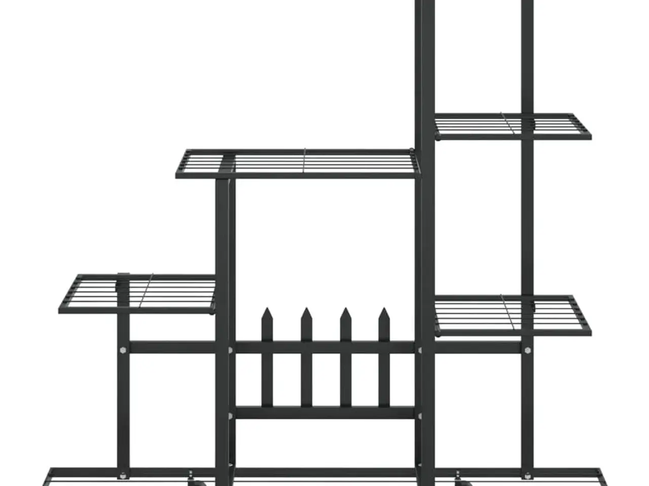 Billede 3 - Blomsterstativ med hjul - metal, sort, 94,5×25×92,5 cm