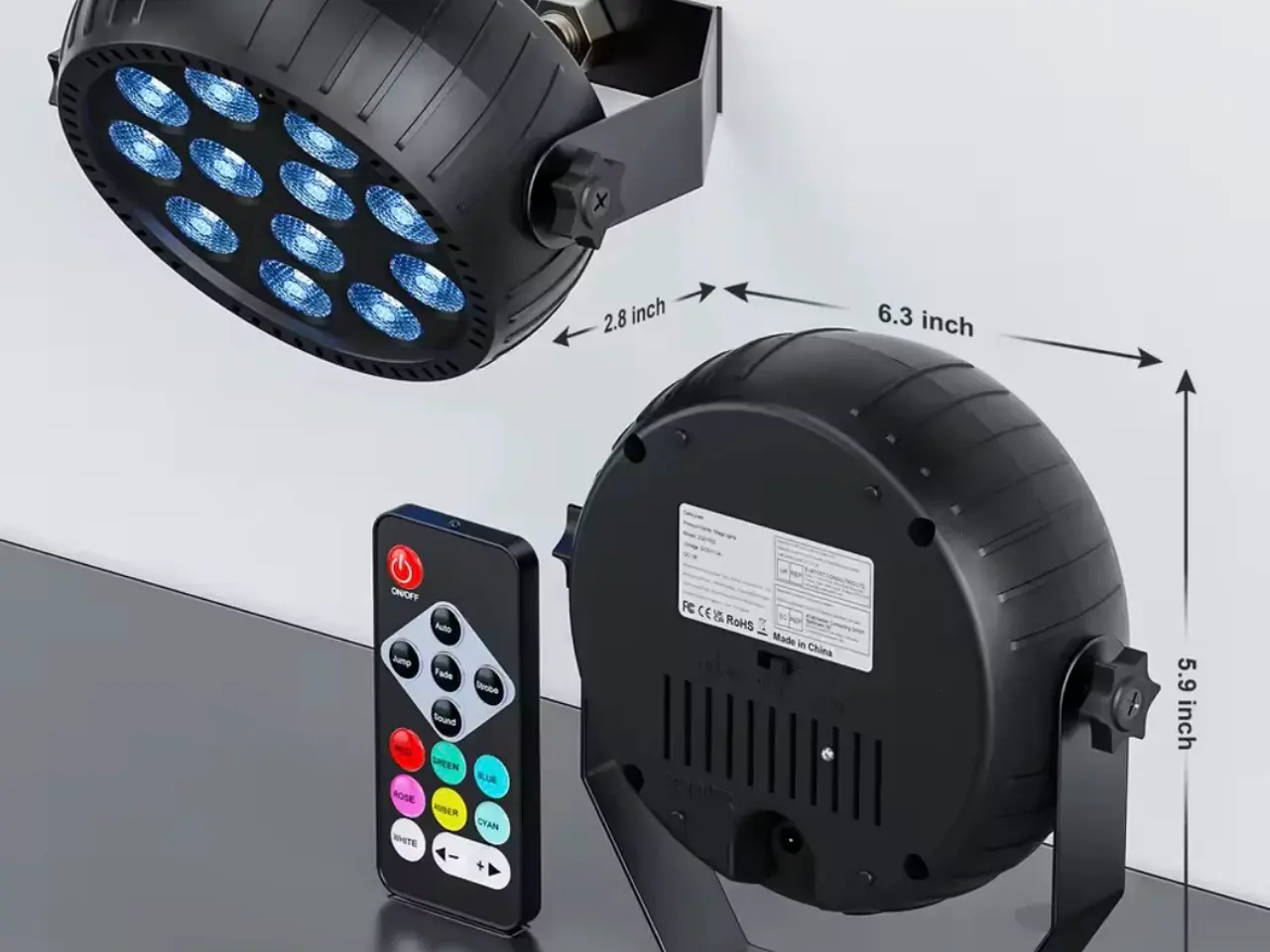 Billede 3 - 2stk. RGB Parlampe genopladelig - 12 Led