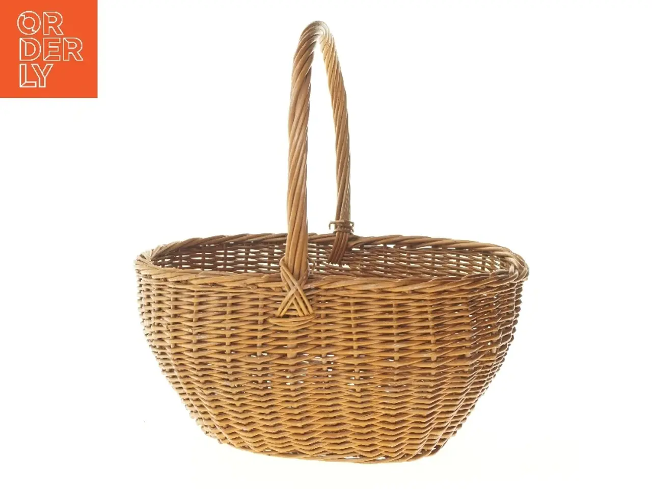 Billede 1 - Flettet kurv med hank (str. 42x46 cm)