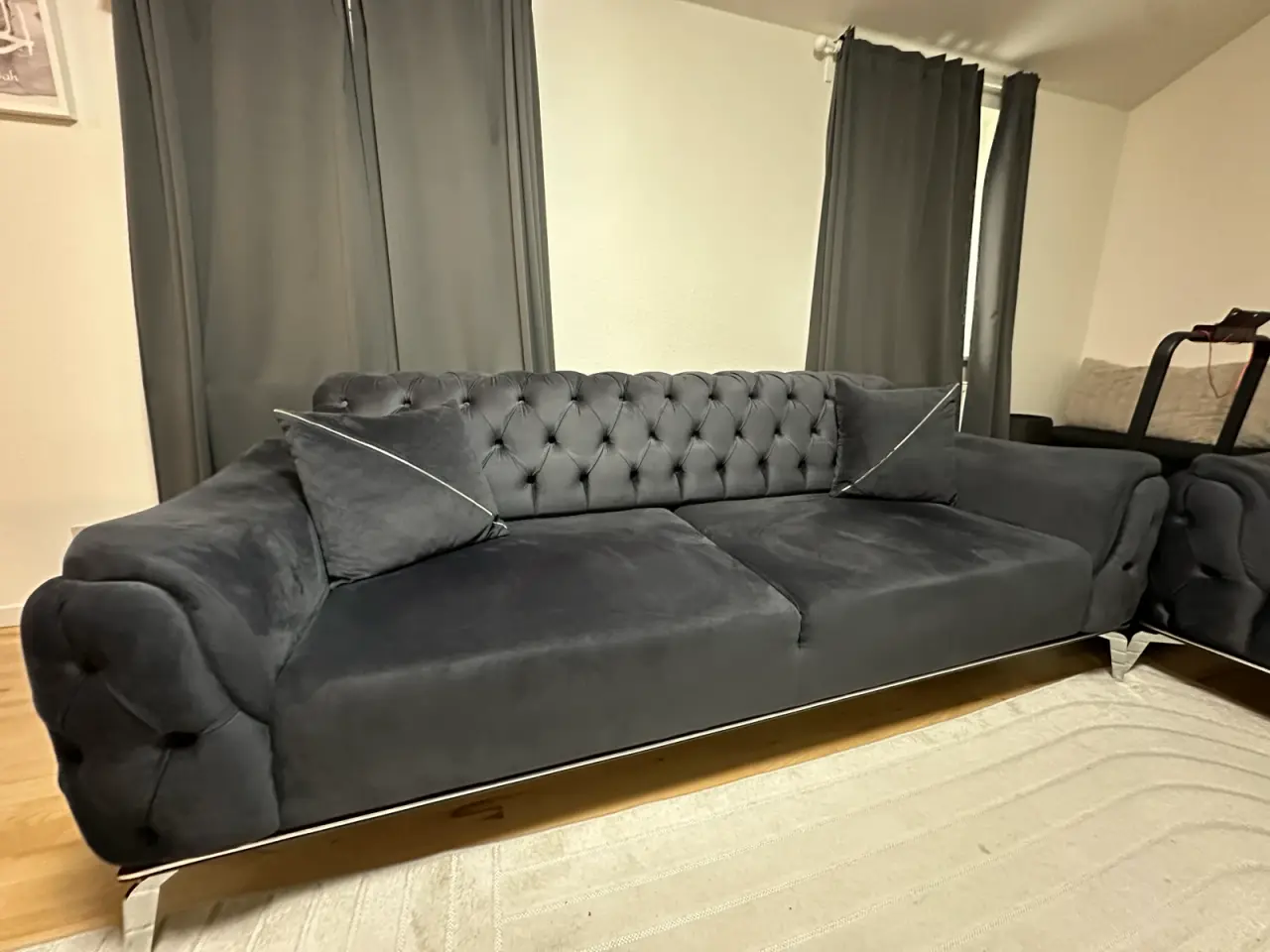 Billede 7 - Velour sofasæt med lounge stol.