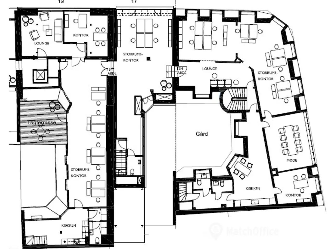 Billede 26 - INGEN BINDING - Nyistandsat og indbydende kontor på 487 m² med privat tagterrasse
