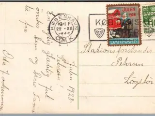 Julemærke 1928 på Postkort