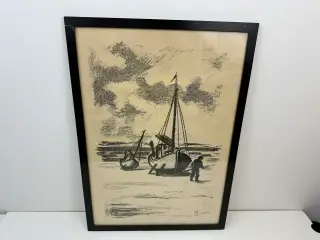 Vintage sort / hvid tryk