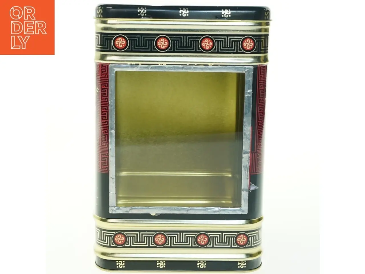 Billede 2 - Asiatisk inspireret metaldåse (str. H. 25,5 cm. 16,5 x 16,5 cm)