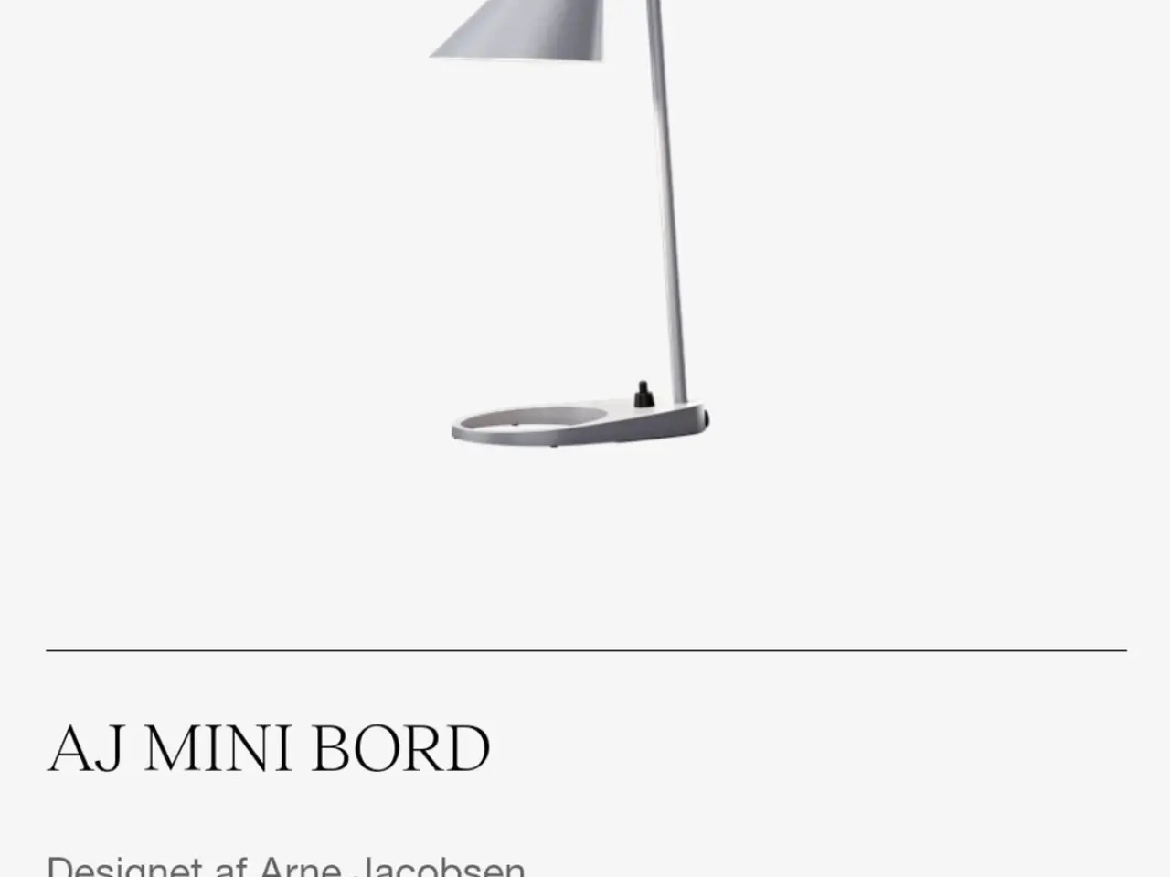Billede 1 - AJ mini bordlampe original grå