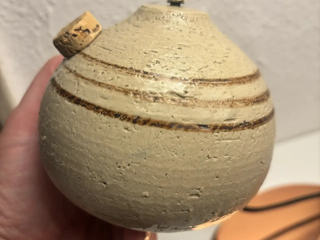 Billede 2 - Retro/Vintage Rund Keramik Olielampe