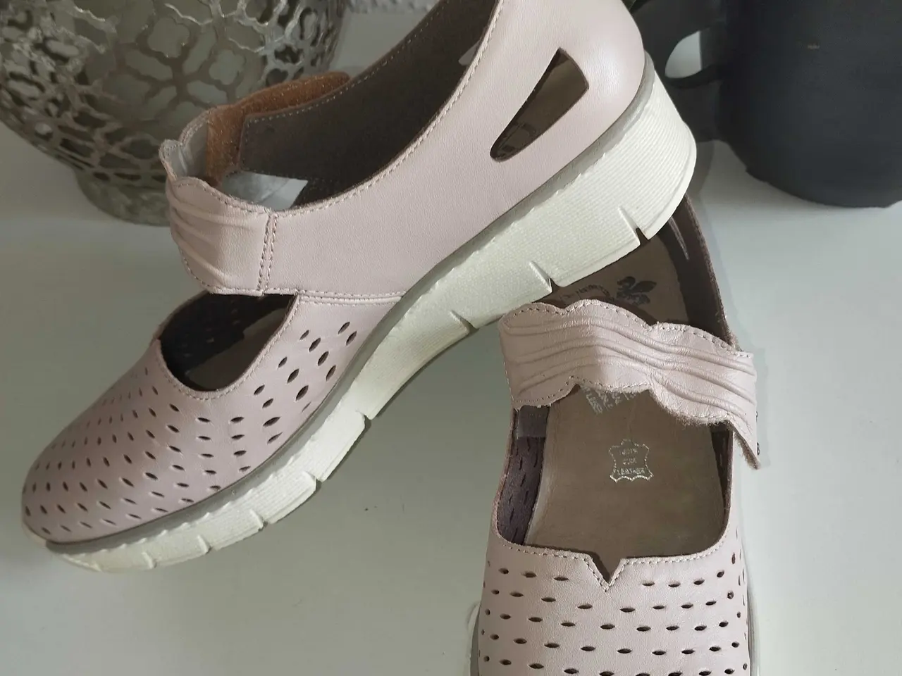 Billede 8 - Ballerinasko Rieker str 39 velcro læder sart ro