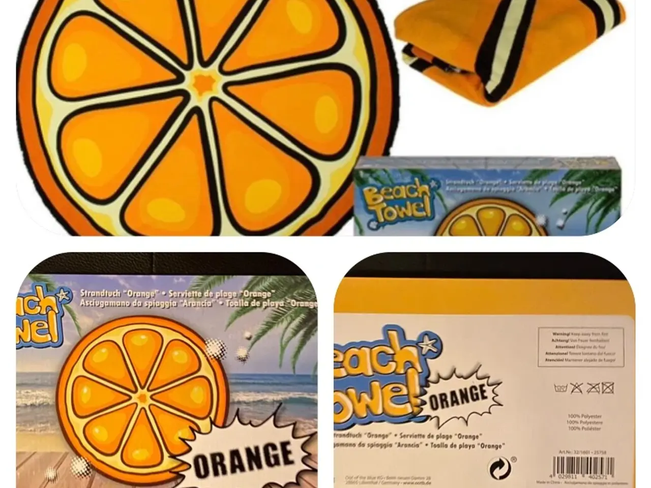 Billede 1 - Appelsin strandhåndklæde 