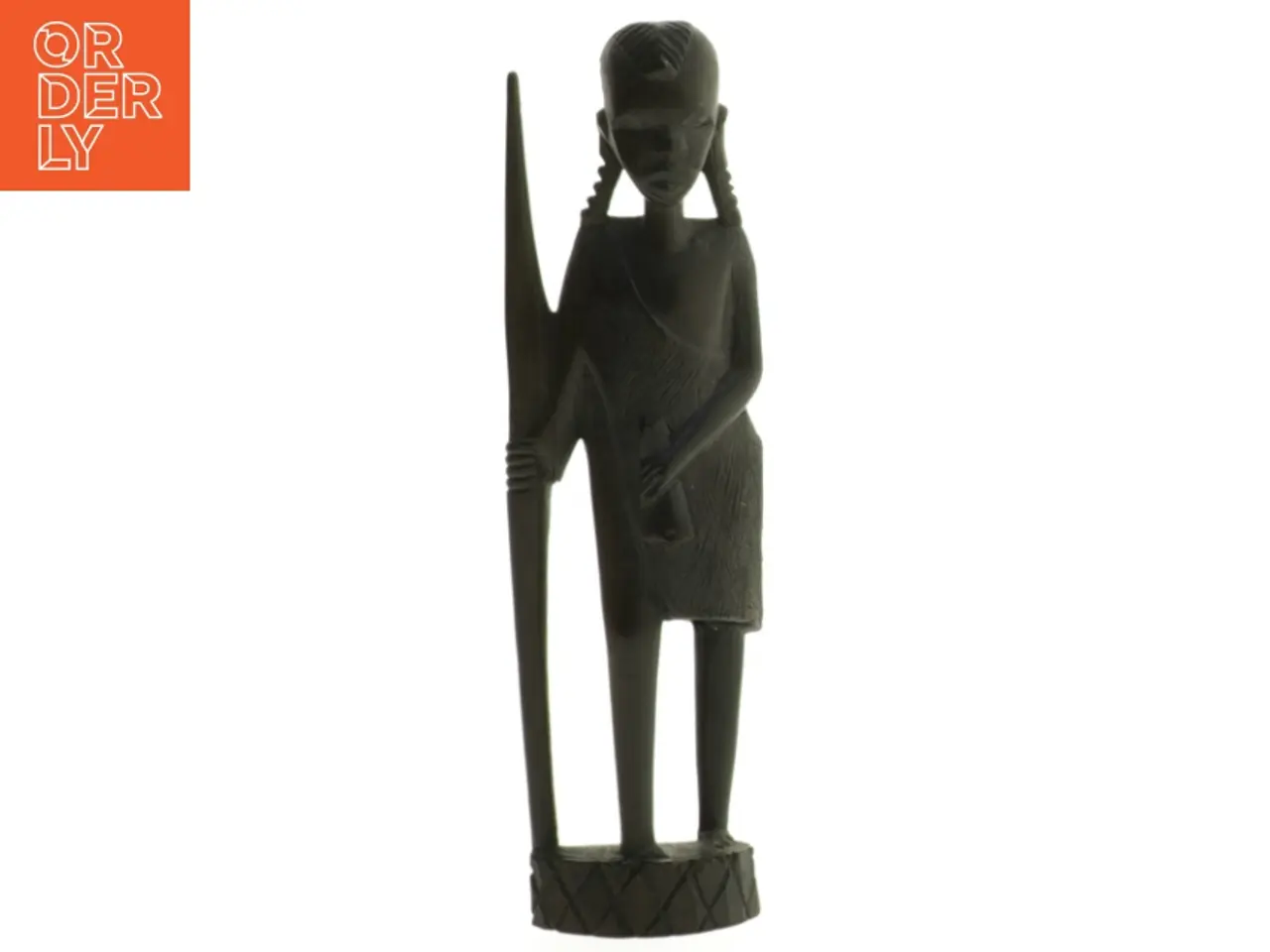 Billede 1 - Træfigur af kvinde med spyd (str. 18,5 cm)