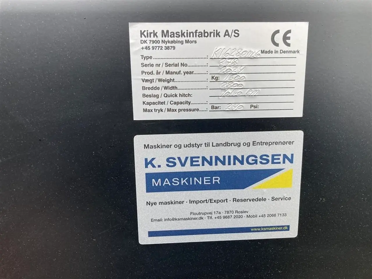Billede 5 - Kirk Højtipskovl Kirk højtipskovl Volvo ophæng bredde 2800