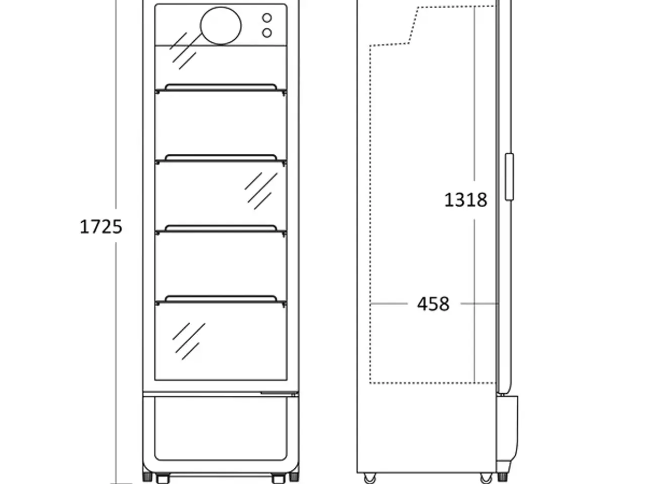 Billede 2 - Displaykøleskab 280 L – 1725 x 540 x 560 mm