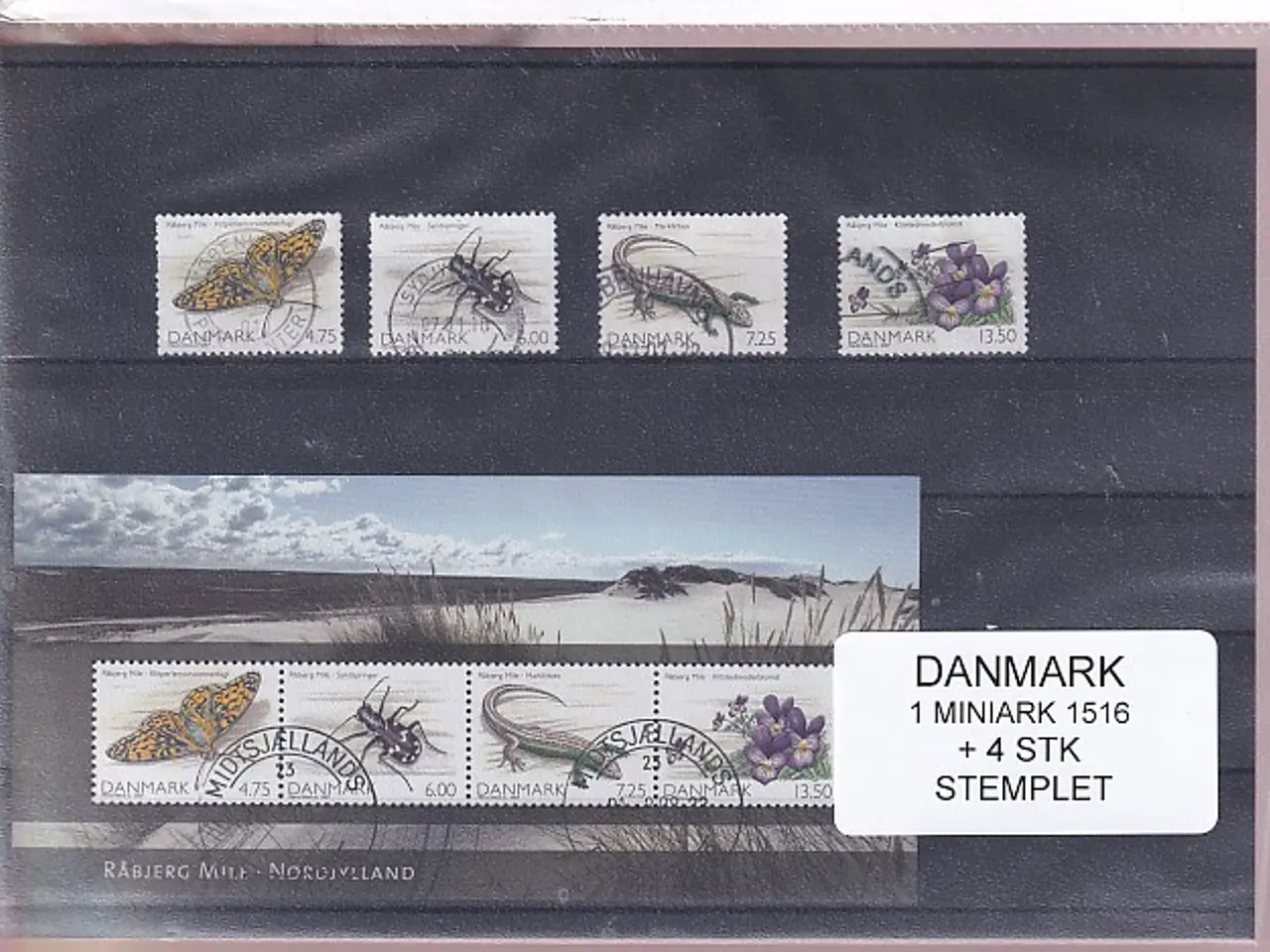Billede 1 - Danmark - Miniark 1516 + enkeltmærke - Stemplet