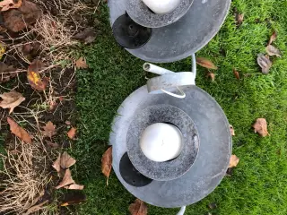 Galvaniserede udendørslamper, 2 stk.