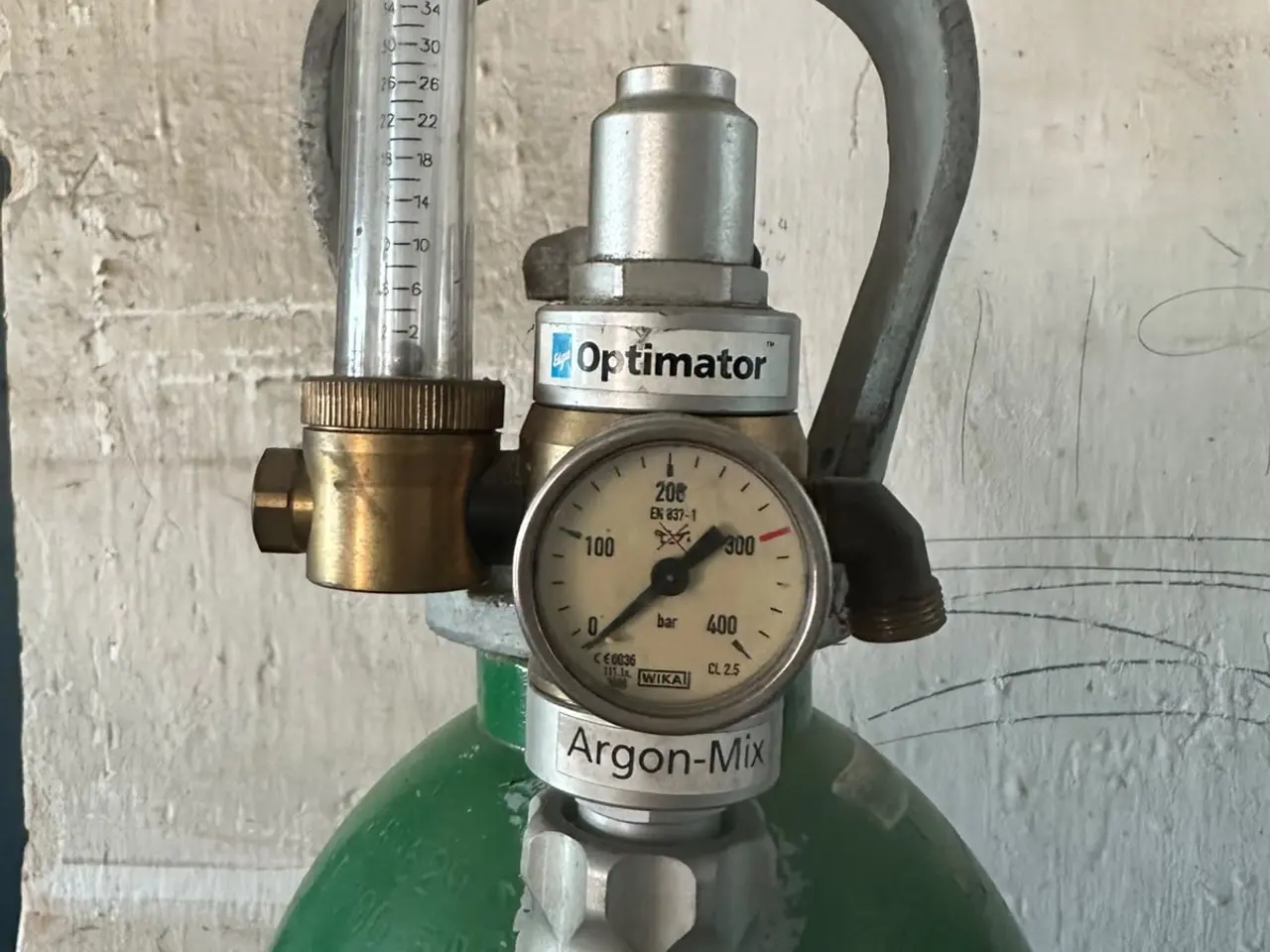 Billede 3 - 50 L Argon-Mix gasflaske med regulator