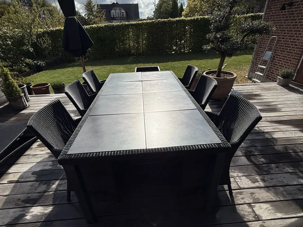 Billede 3 - Cane-Line bord med 6 stole