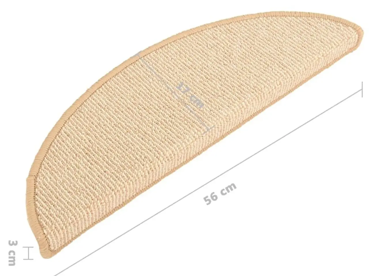 Billede 8 - Trappemåtter 15 stk. 56x17x3 cm cremefarvede halvrund
