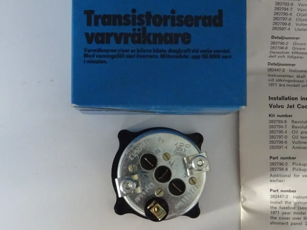 Billede 3 - Volvo 164 orig 6 cyl omdrejningstæller NY