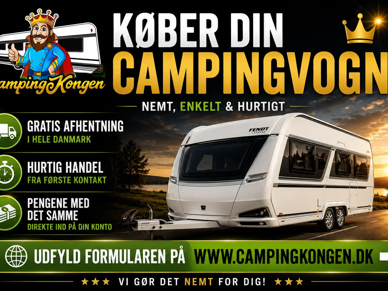 Billede 1 - SÆLG DIN CAMPINGVOGN NEMT, HURTIGT & SIKKERT
