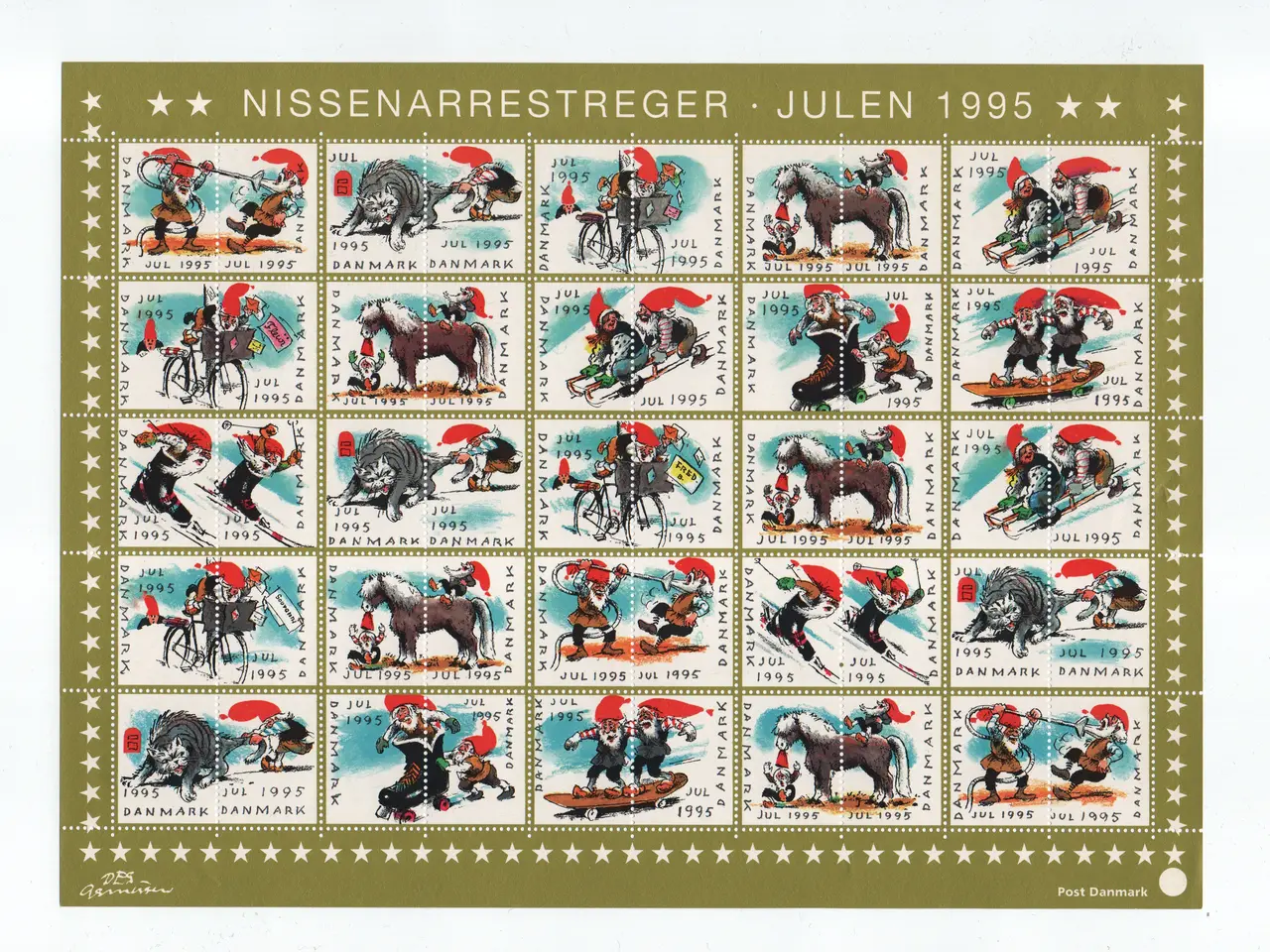 Billede 3 - Danmark, postfrisk, 10 ark Julemærker + 1 div.