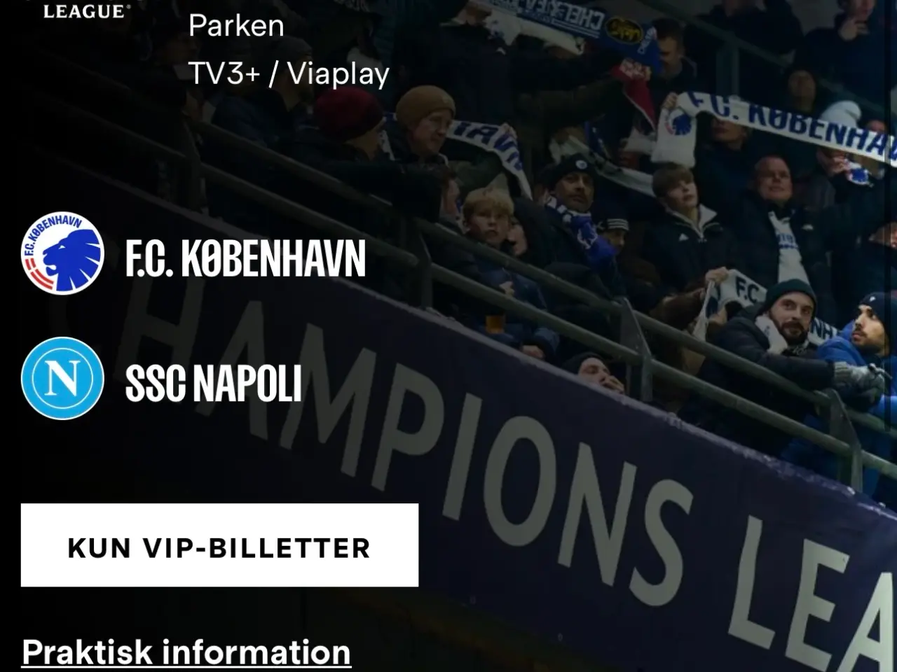 Billede 1 - FCK - Napoli 1 stk billet