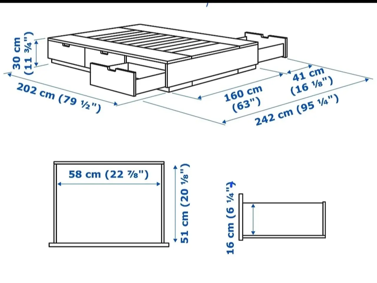 Billede 1 - NORDLI sengestel med opbevaring 160 cm.
