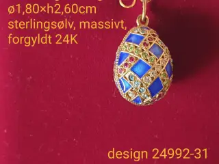 Vedhæng i sterlingsølv 925 i Fabergé stil