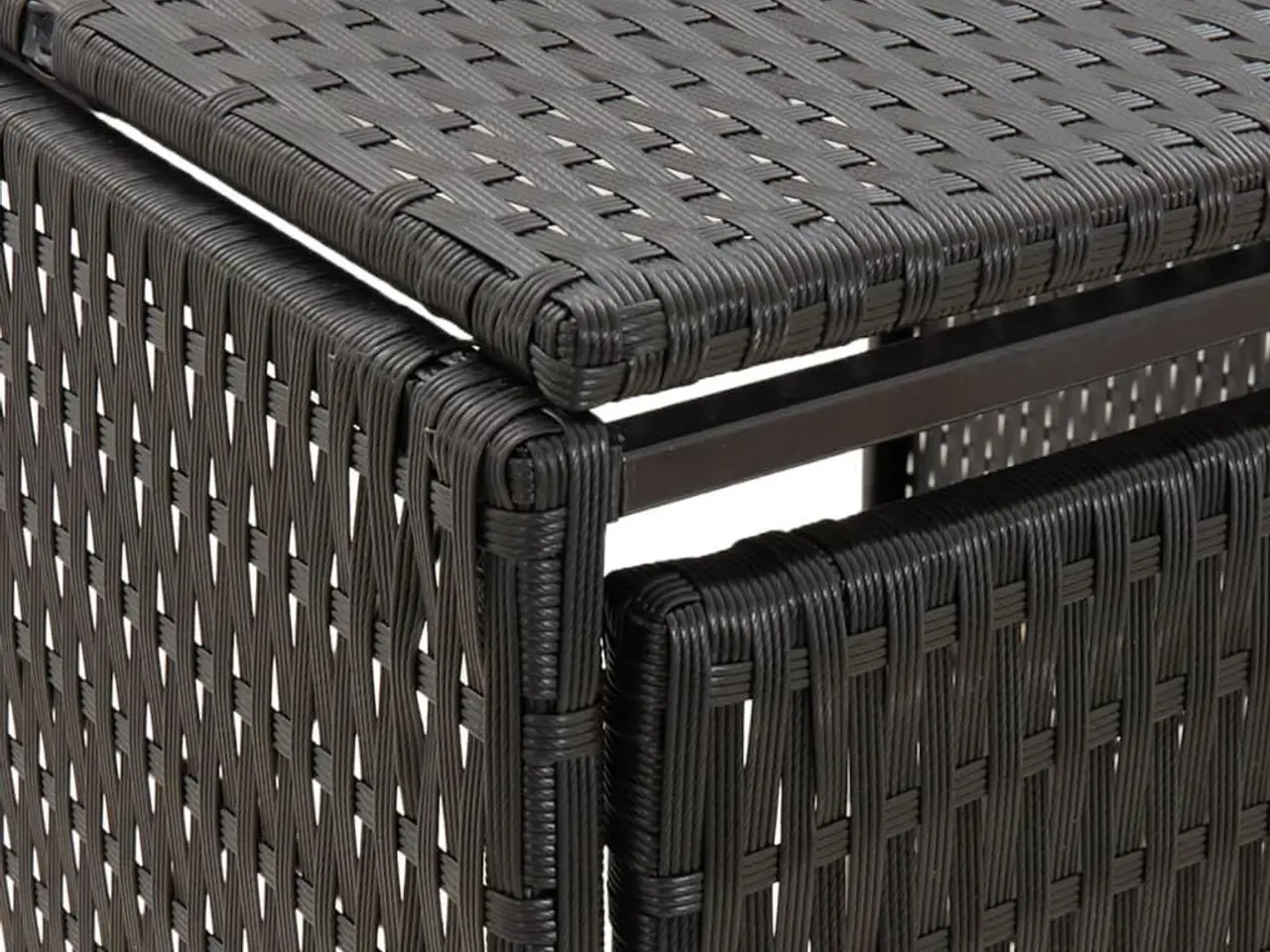 Billede 6 - Tredobbelt skraldespandsskjuler 207x80x117 cm polyrattan sort