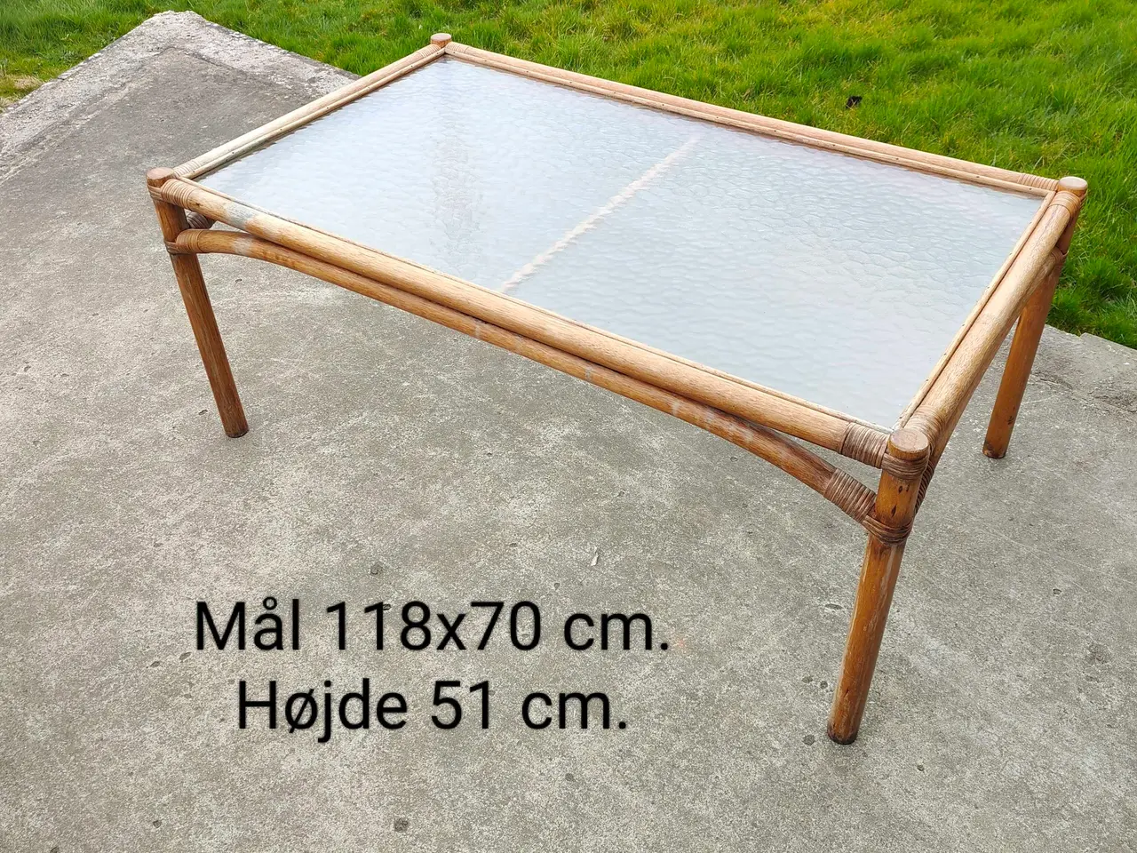 Billede 8 - Flot RETRO bambus sofa med orange hynder og bord