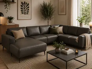 Hjort Knudsen Copenhagen Læderhjørnesofa venstrevendt