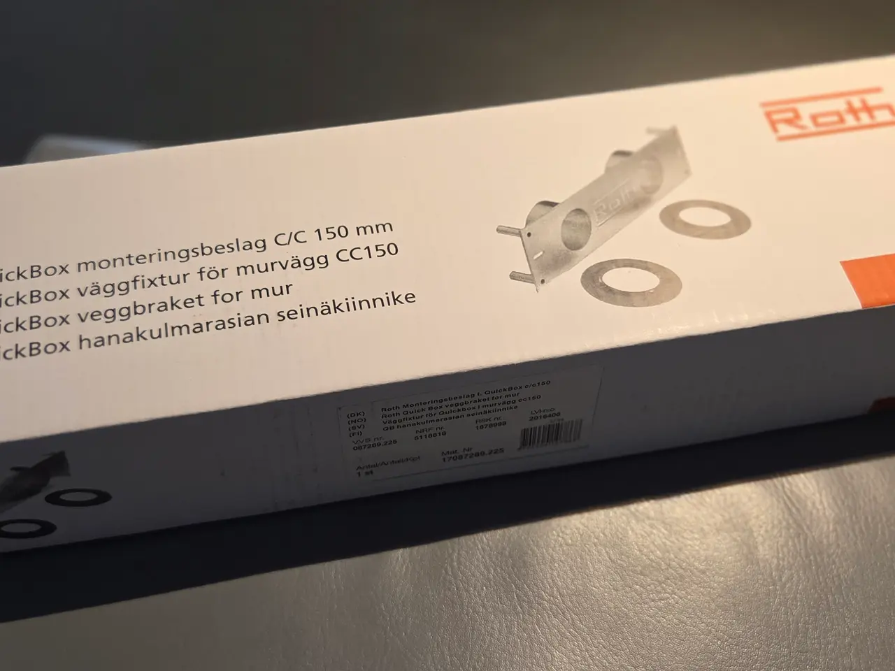 Billede 3 - Roth Monteringsbeslag til QuickBox c/c150