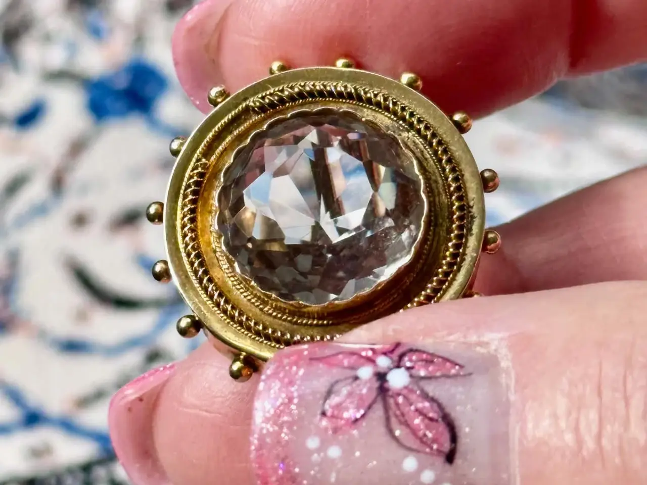 Billede 4 - Antik victoriansk broche af 14 karat guld med stor