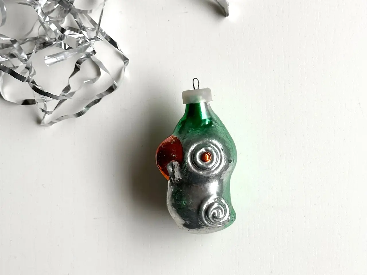 Billede 1 - Vintage ornament, papegøje, grøn m orange næb