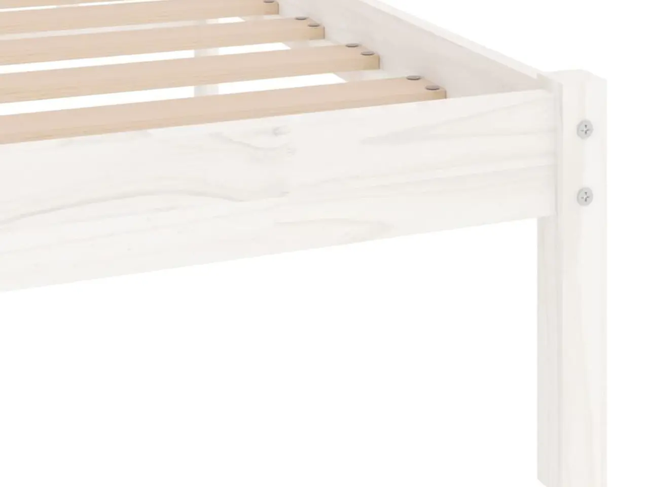 Billede 6 - Sengeramme 90x200 cm massivt fyrretræ hvid