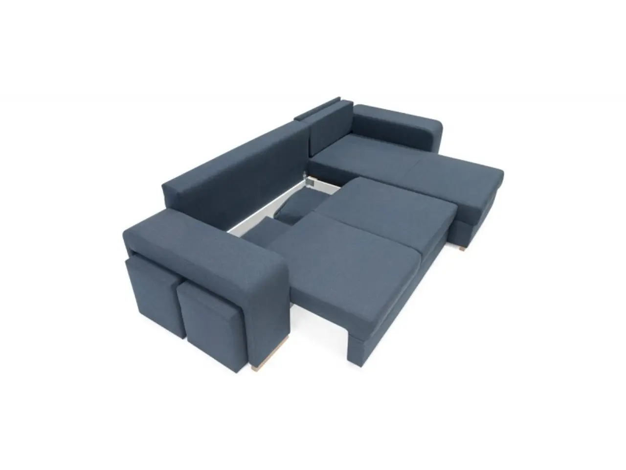 Billede 4 - Mark vendbar sovesofa m. puffer - Blå Inari 80