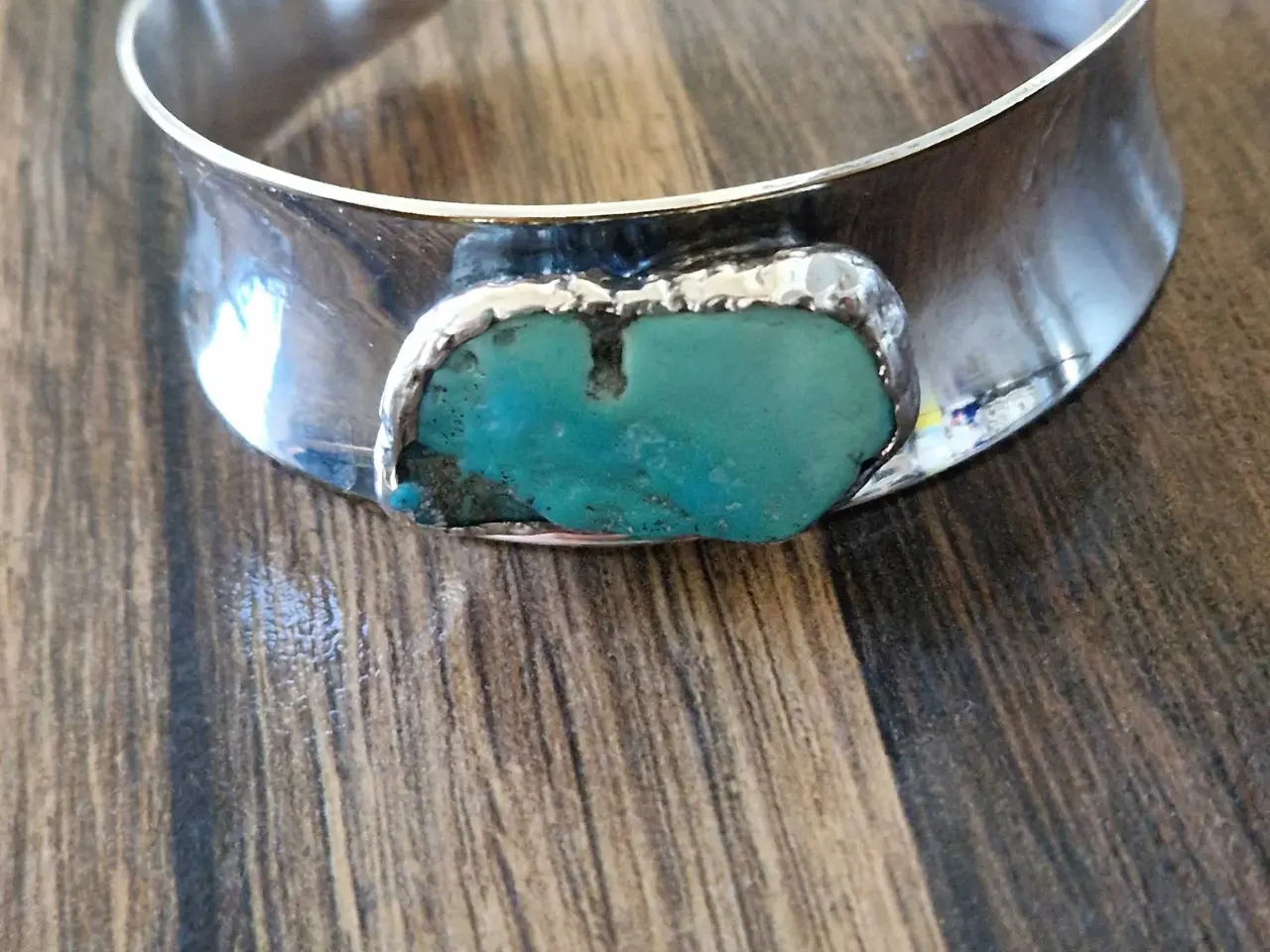 Billede 3 - Retro armring,forsølvet med turkis. Erik Dennung