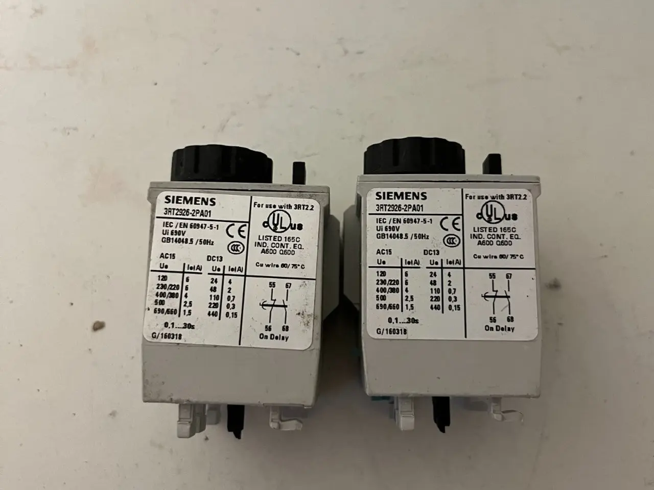 Billede 5 - parti 2x Siemens 3RT2926-2PA01 On-Delay Timer