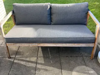 Havemøbler i træ. 2 personers Sofa + lounge stol