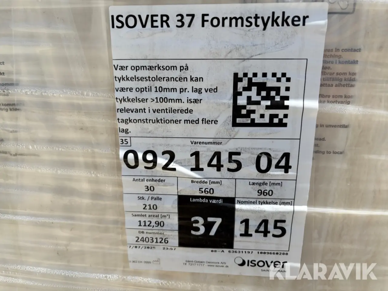 Billede 7 - isoleringsbatts Isover Saint-Gobain 37 Formstykker
