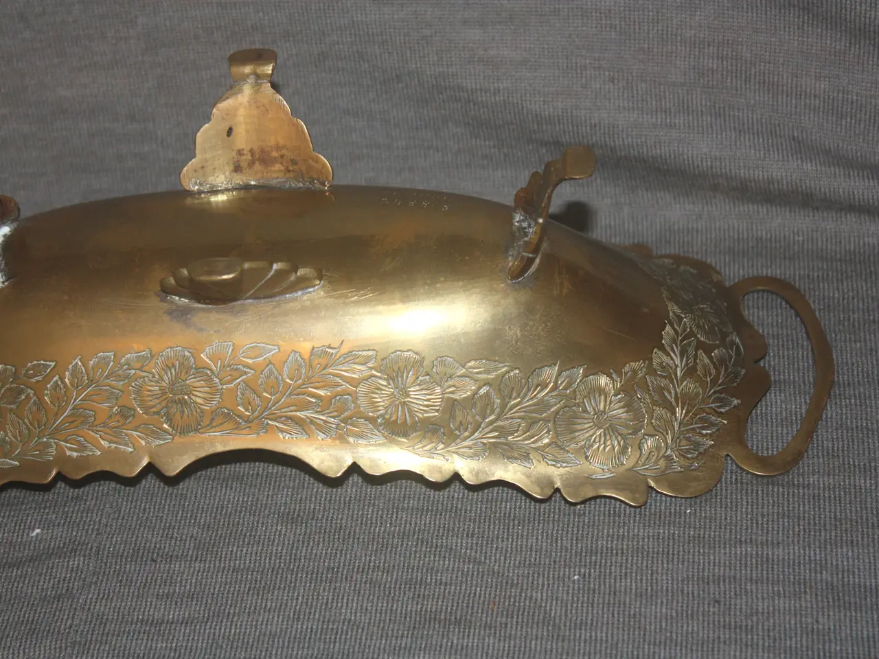 Billede 5 - Indian messing skål / opsats 27,5 cm x 9 cm